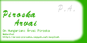 piroska arvai business card